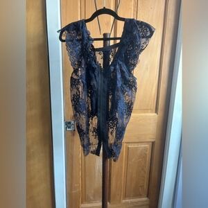 Black‎ Lace Sheer Top